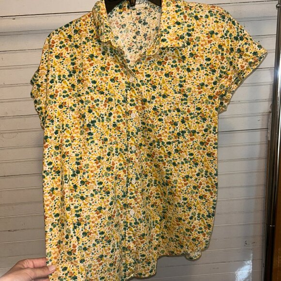 Small Wonderly yellow spotted colorful short-sleeve button down shirt - Picture 5 of 7